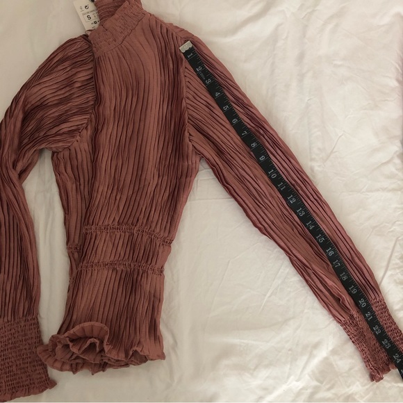 Zara Pleated High Neck Long Sleeve Blouse Size Small **New with Tag** - Picture 8 of 10